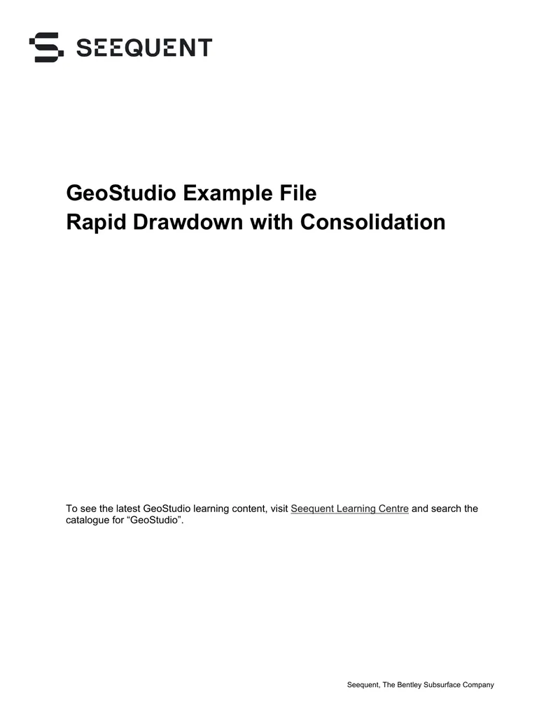 GeoStudio Rapid Drawdown Analysis Methodology