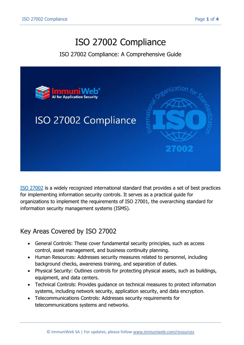 ISO 27002 Compliance Comprehensive Guide preview page 1