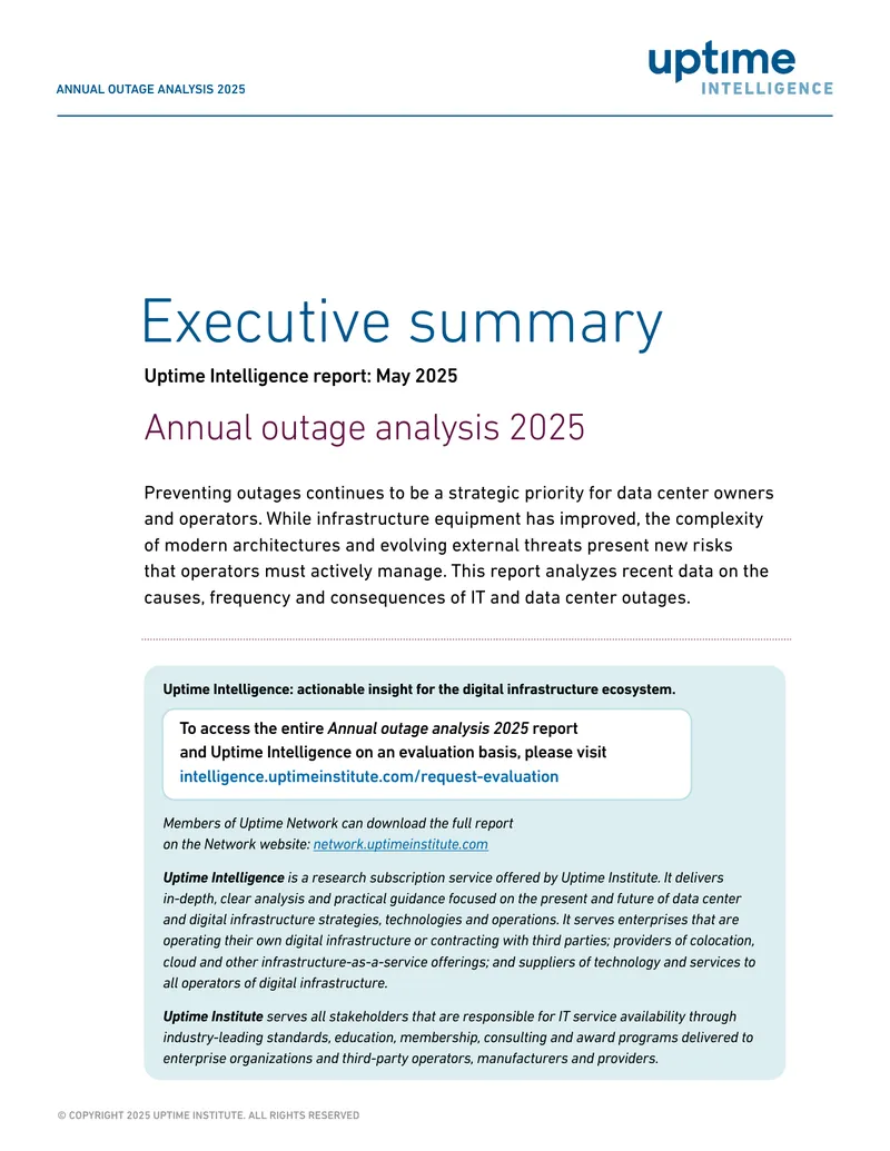 Annual Outage Analysis 2025 Report preview page 1