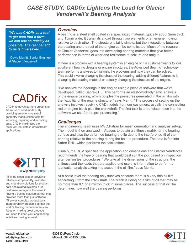 CADfix Implementation Case Study for Glacier Vandervell