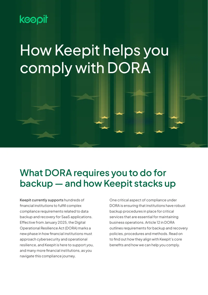 DORA Compliance Support for Financial Institutions
