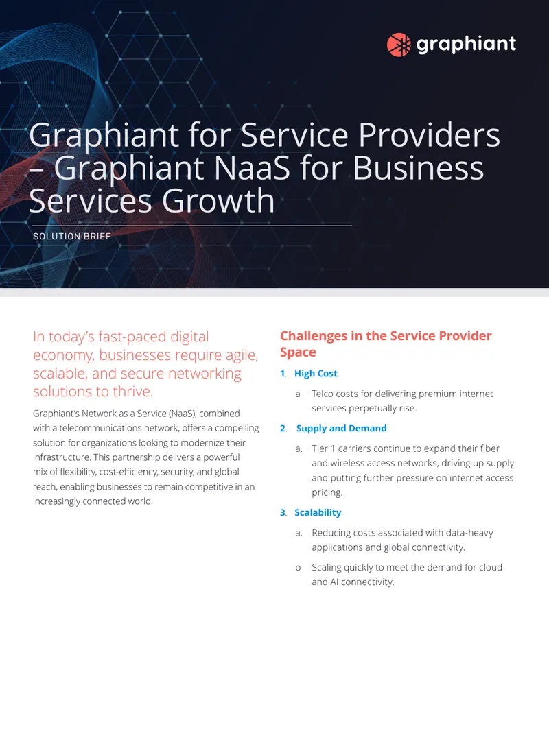 Graphiant Network as a Service for Service Providers