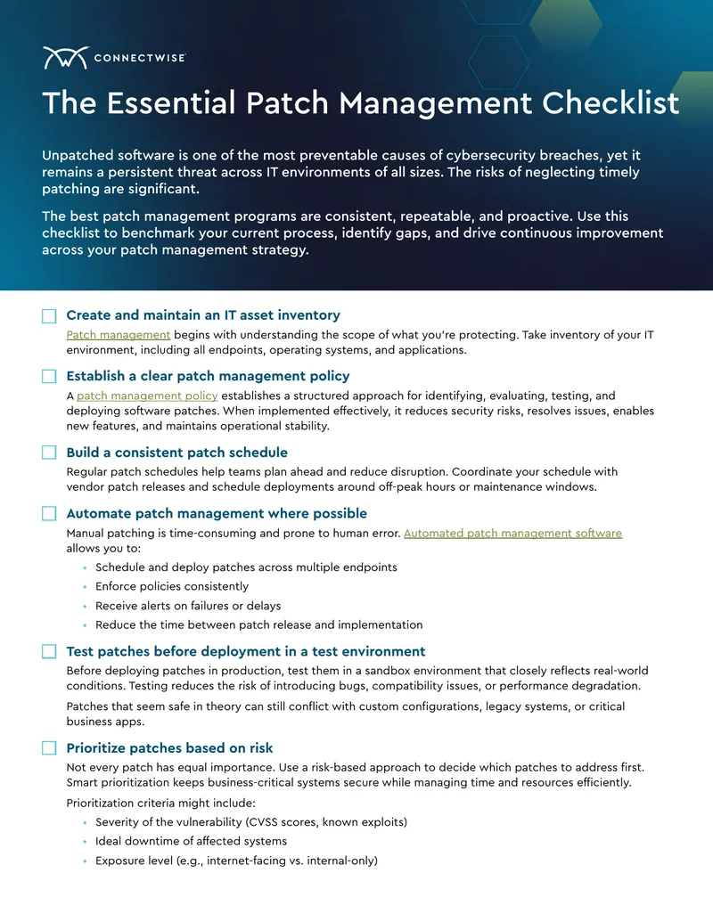 Essential Patch Management Checklist