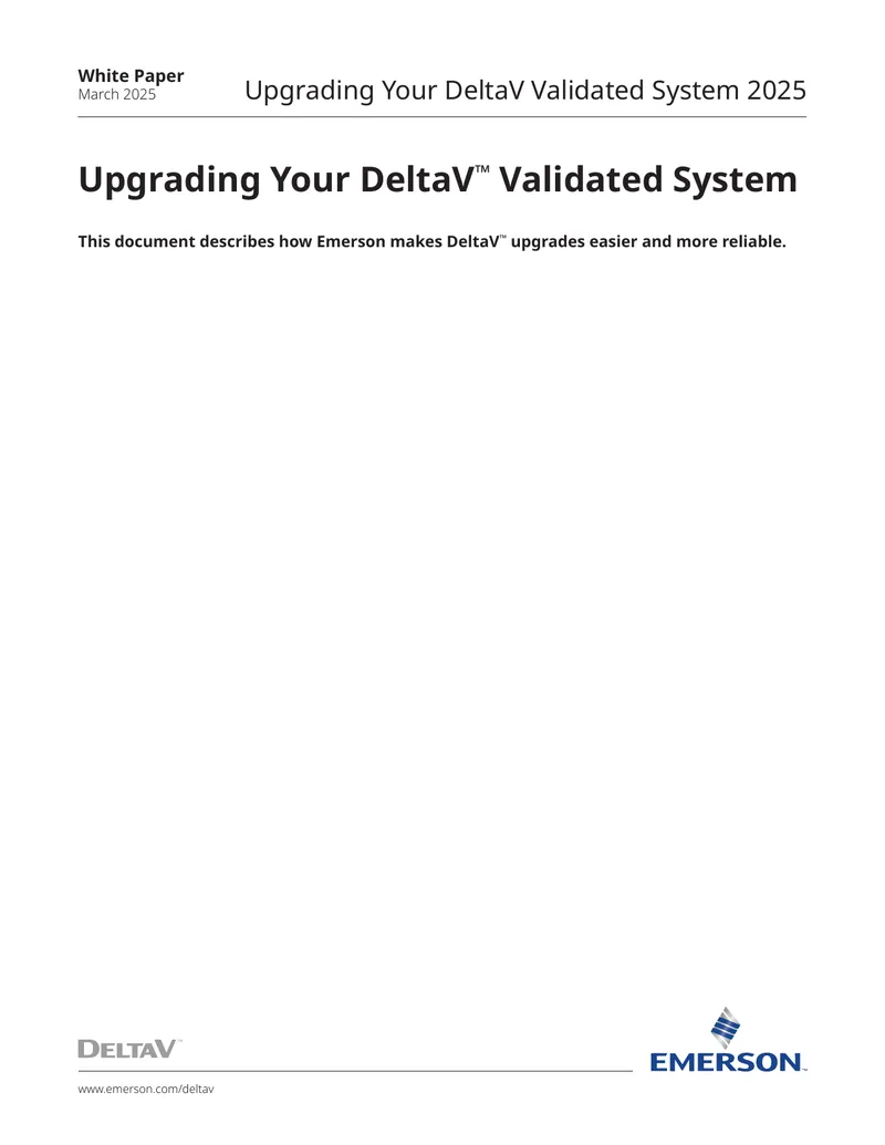 Upgrading Your DeltaV Validated System Guide