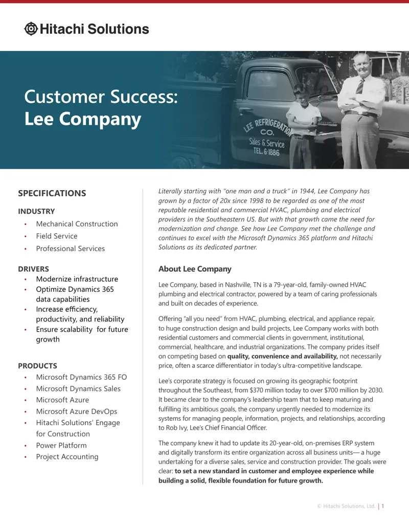 Lee Company's Digital Transformation with Microsoft Dynamics 365