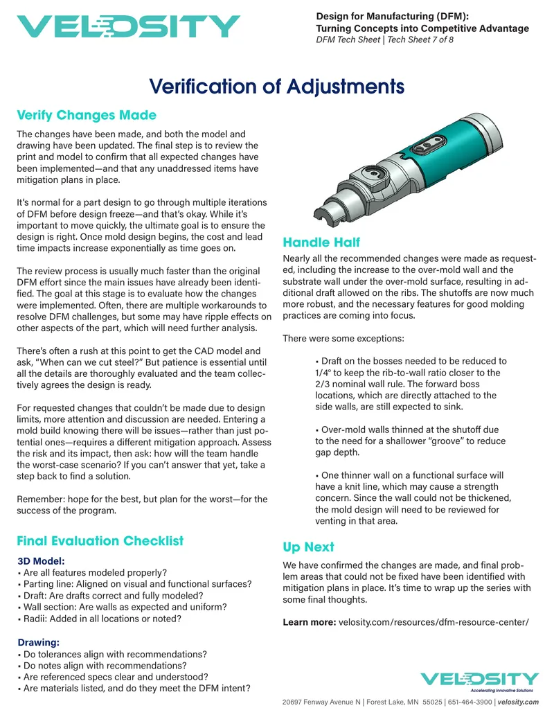 Design for Manufacturing Verification Process