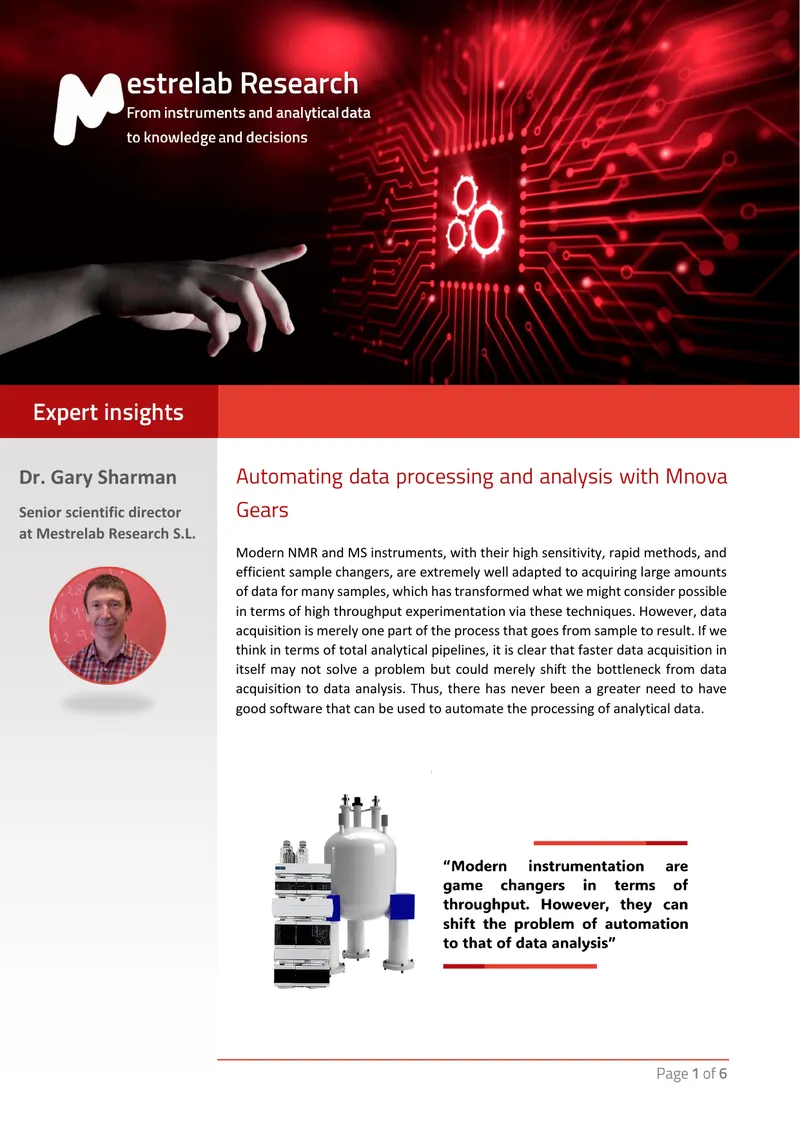 Automating Data Processing with Mnova Gears