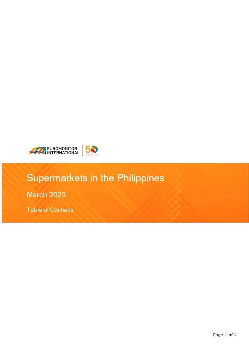 Philippines Supermarkets Market Analysis Report