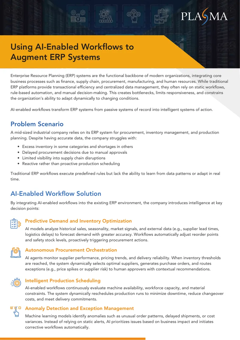 AI-Enabled Workflows for ERP System Enhancement