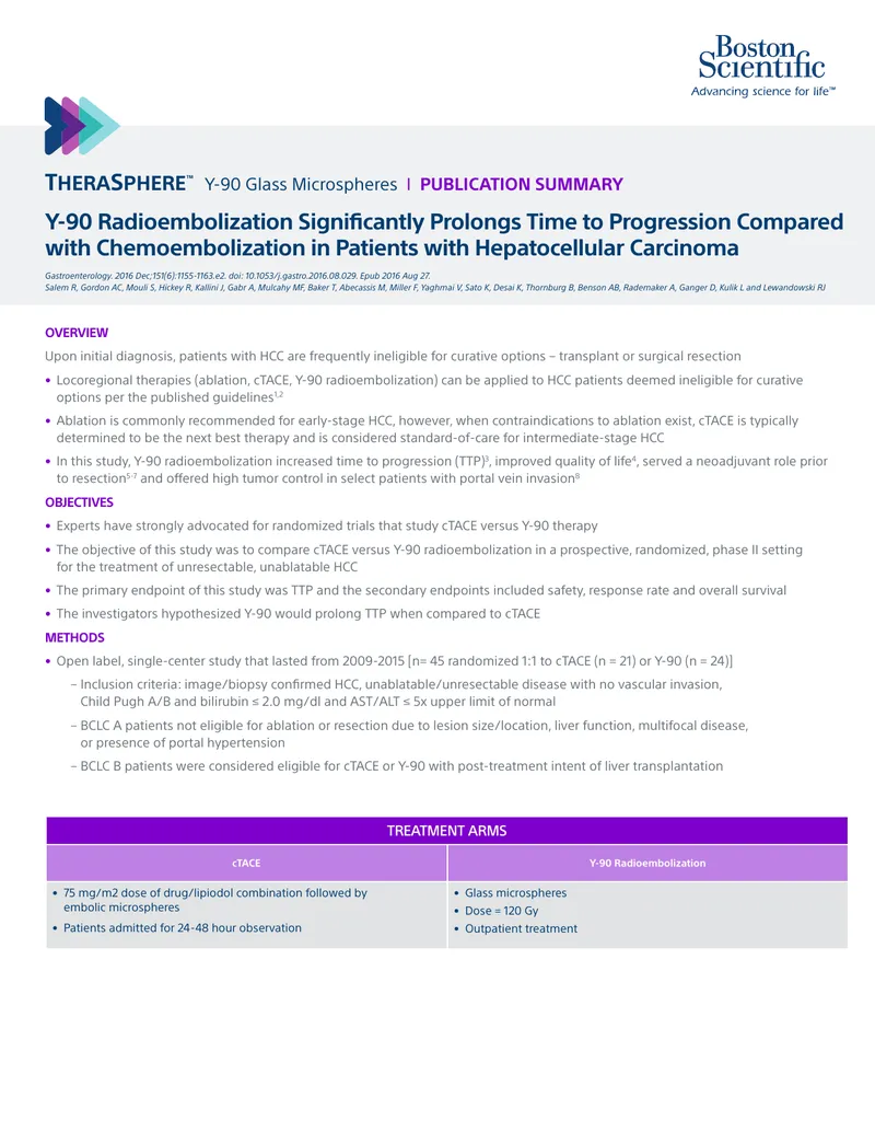Comparison of cTACE and Y-90 Radioembolization for HCC