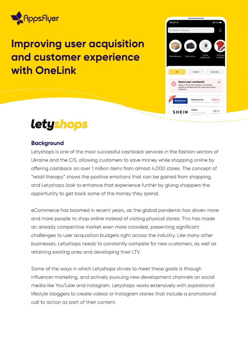 Letyshops Marketing Strategy Enhancement with AppsFlyer