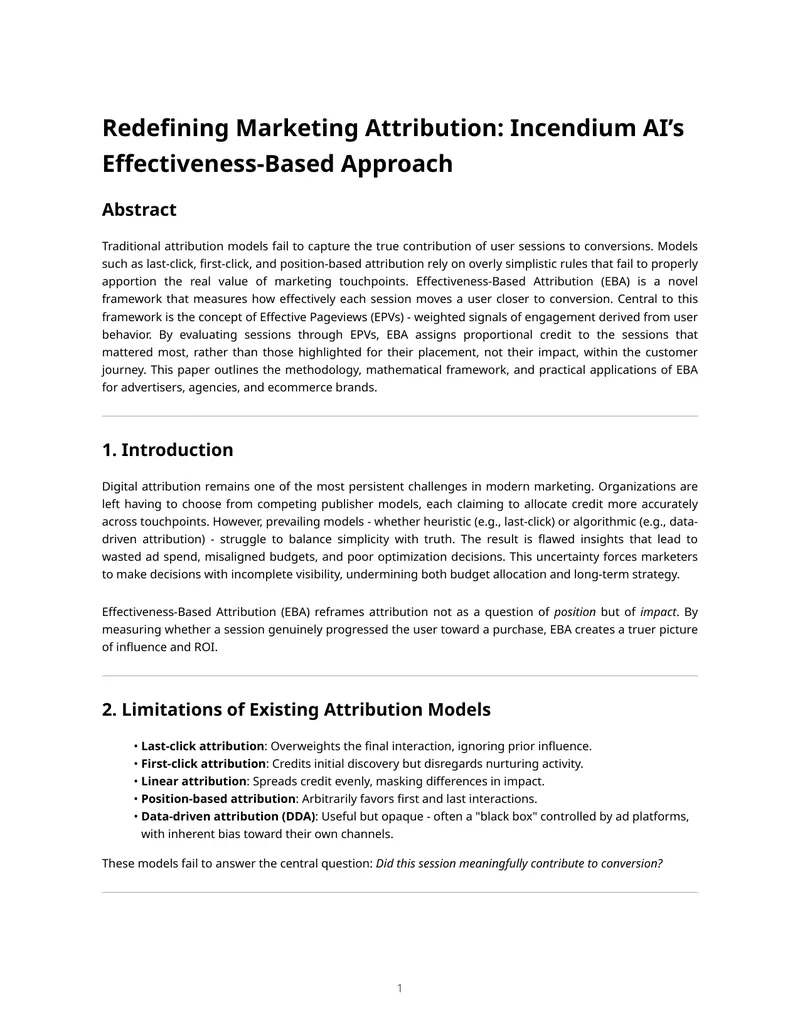 Effectiveness-Based Attribution Framework Overview
