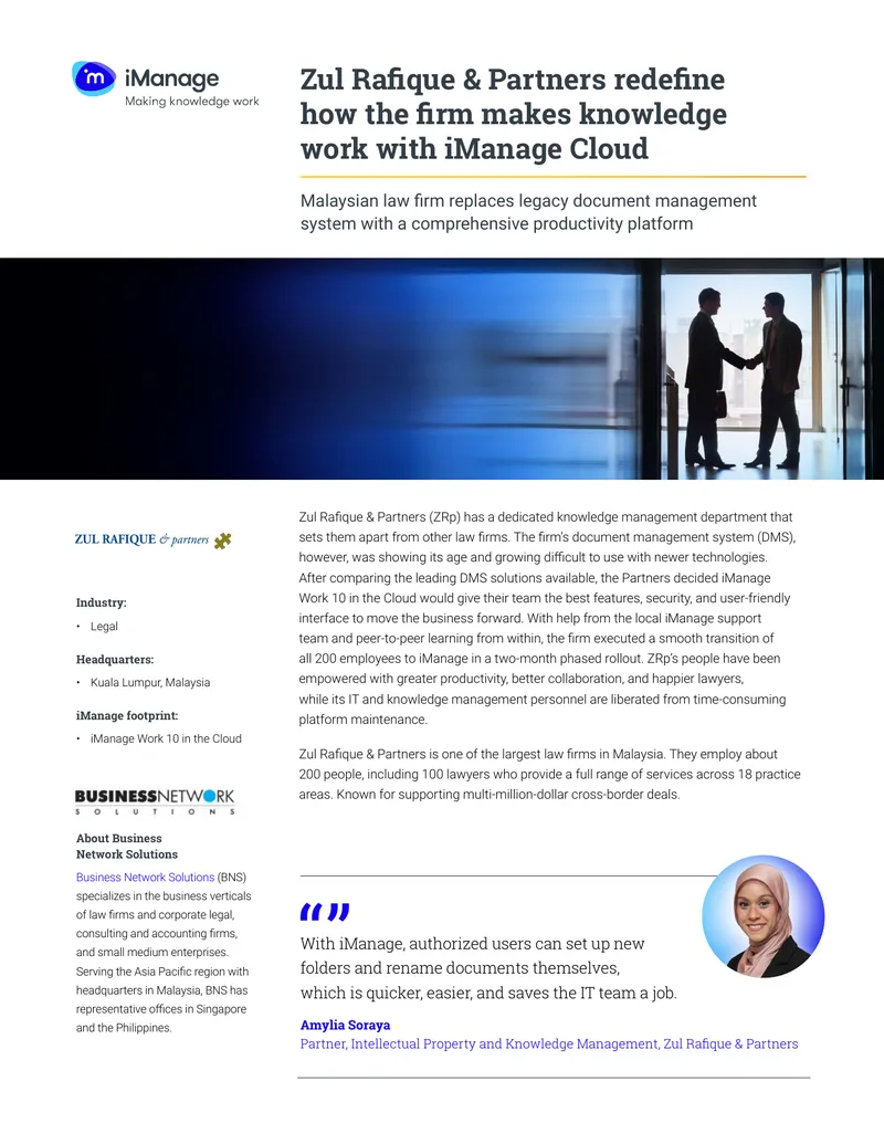 Zul Rafique & Partners Document Management System Transition