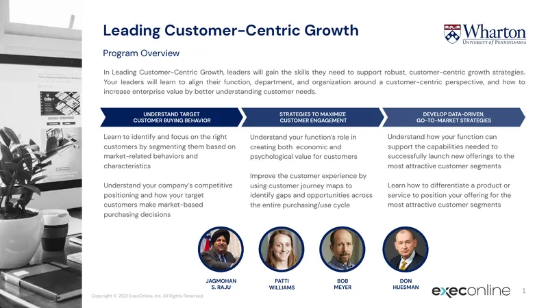 Leading Customer-Centric Growth Program Overview