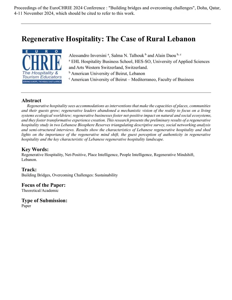 Regenerative Hospitality in Rural Lebanon