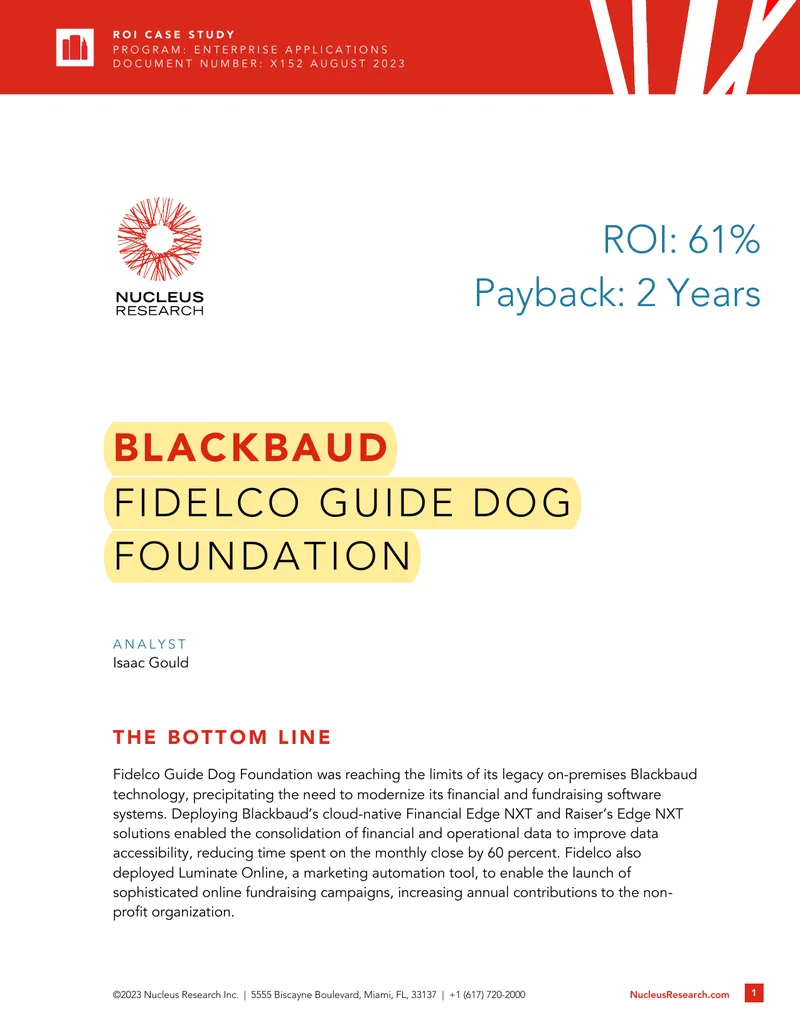 Fidelco Guide Dog Foundation ROI Case Study