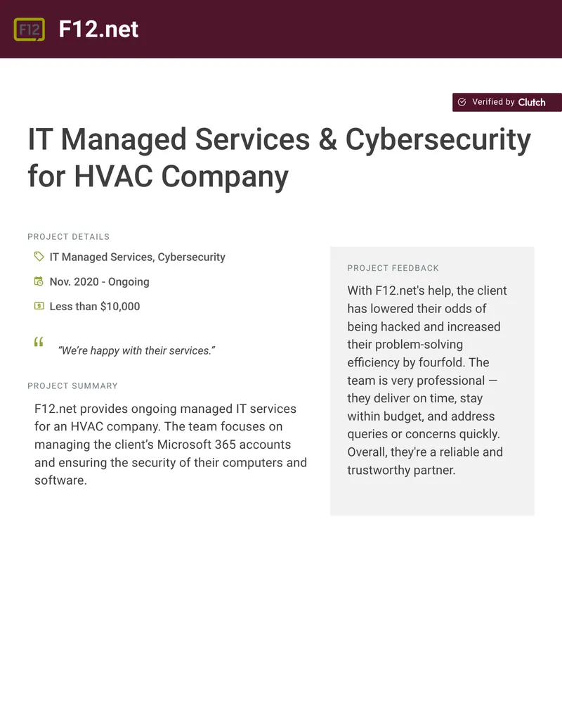 IT Managed Services and Cybersecurity for HVAC Company