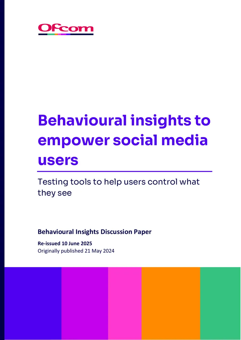 Behavioural Insights Discussion Paper on Social Media User Empowerment