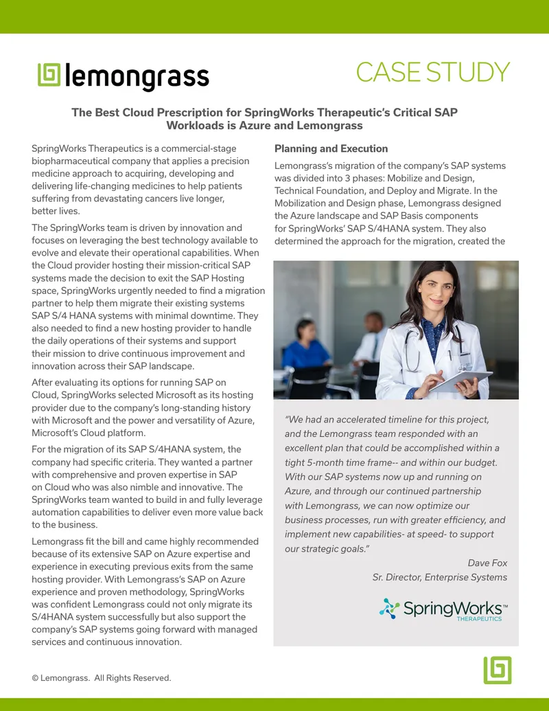 SpringWorks Therapeutics SAP Migration Case Study