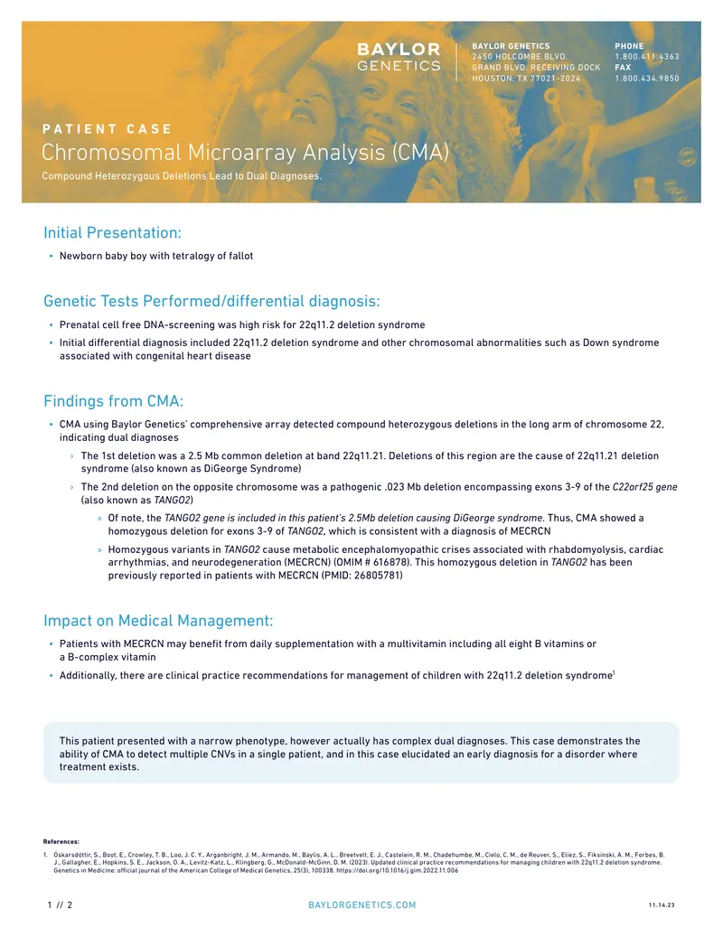 Chromosomal Microarray Analysis Case Study